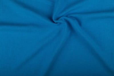 Linnen stof - Waterblauw - Gewassen - 10 meter