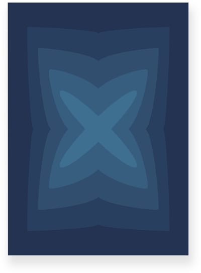 Poster 20x30 cm - Abstracte Kleurovergang - Kruis - Blauw - Donkerblauw - Vintage - Op-Art - Muurdecoratie - Wanddecoratie