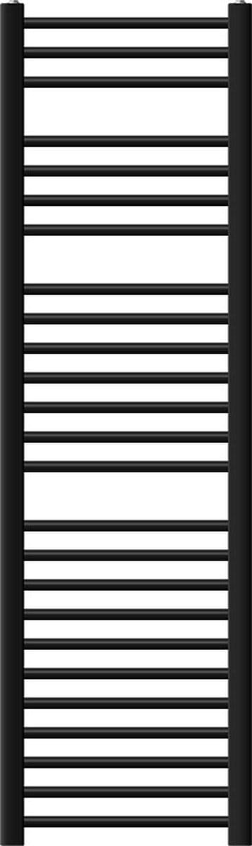 Badkamerradiator Sahara 400x1500 mm zwart mat recht met zijaansluiting LuxeBath