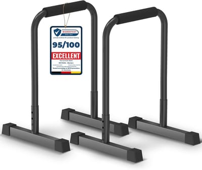 DH FitLife Dip Bars | Dip Stang & Verstelbaar Dip-Station 80-90 cm | Parallettes voor Calisthenics en Krachttraining | Stabiel en Veilig | Indoor en Outdoor Fitnessapparatuur