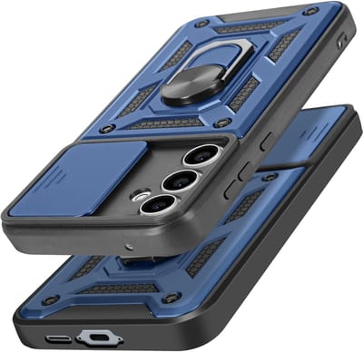 Mayaxess, Ringhoes Geschikt voor Samsung Galaxy A55 Schokbescherming met camera-afdekking, Nachtblauw