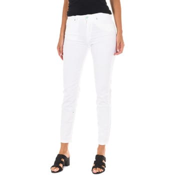 Lange jeansbroek met smal gesneden zomen 10DB50281-B075 vrouw
