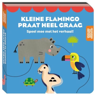 Vrolijke Houten Vriendje - Kleine Flamingo Praat Heel Graag - ImageBooks Factory