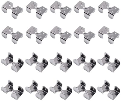 ZEYNOMAX- Touwlusklemmen 20 stuks - Roestvrij Staal - Metalen Lusklemmen - Voor Hondenriemen/Sleutelhangers - Paardentouwen/Hoofdstelteugels - Kwaliteitsmateriaal - Touwklem