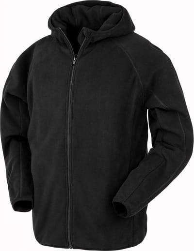 Result Recycled Hooded Microfleece Jacket RT906 - Black - XXL