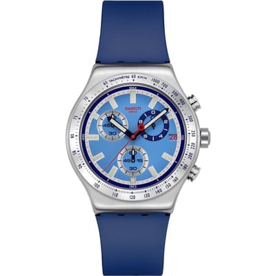 NIEUWE IRONY CHRONO SKY REFLECTIVE YVS541 Unisex Volwassene Blauw [Swatch] Horloge,