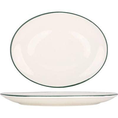 Rinart Serveerschaal - Green Edge - Porselein - 31 cm - set van 2