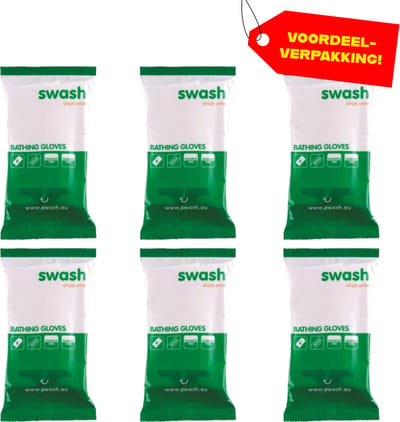 Swash Washandjes Parfumvrij - 6x8 voordeelverpakking