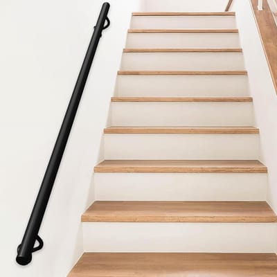 Metalen Trapleuning - Buistrapleuning Smeedijzer - Veilige Trap Op - Corrosiebestendige Coating - 300cm - Zwart