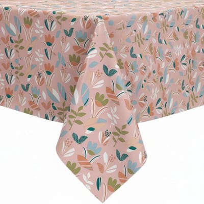 Protecttable - Rond Tafelzeil Grafische Bloemen ⌀138cm - Tafelkleed Afwasbaar - Kunststof