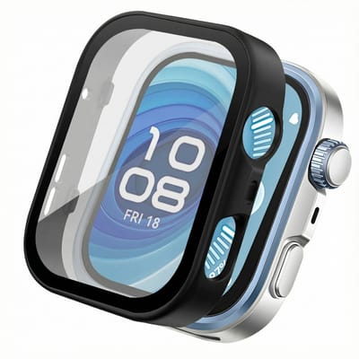 Screen protector - Geschikt voor Huawei Watch Fit 4 Pro - Full Cover Hard Case / Beschermend Hoesje - Zwart