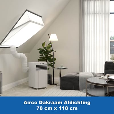 Airco Dakraam Afdichtkit – 78 x 118 cm – Geschikt voor Velux: MK06 (GGL 14, 306, m06) | Fakro/Optilight: Maatcode 06 | Luxtra: M8A - Airco Slang Afsluiten – Airco Tuimelvenster Oplossing – Dakraam Afdichting Raamafdichtingskit – Kylians