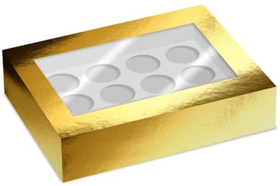 Simply Making Cupcake Box Venster Goud Metallic 12 pk/2