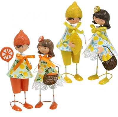 Klein fruit, zomerdecoratie, figuren citroenen sinaasappels H17/18cm 4