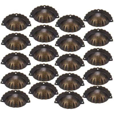 20 Stuks Handgreep IJzer Materiaal Schelpvorm Uniek Retro Elegant Stevige Ladehandgrepen voor Meubel Kast