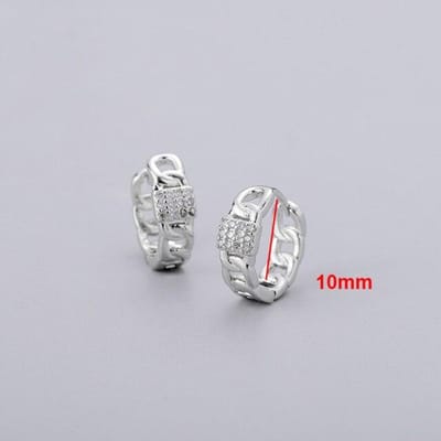 925 Sterling Zilveren Ketting Hoepel Oorbellen Vrouwelijk Frans Goudkleurig Zirkoon Cirkel Oorbellen Groothandel gray