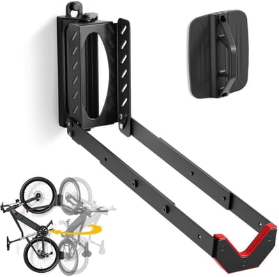 Dailygoods- Fietswandhouder Draaibaar - Fietshouder met Klaparm - Verstelbare Lengte - Achterwielhoezen - Ruimte Besparend - Geschikt voor Mountainbikes/Racefietsen - Fietsenrek