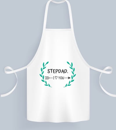 Akyol - stepdad i love you Keukenschort - Papa - de liefste vader - vader cadeautjes - vaderdag - verjaardag - geschenk - kado - 82 bij 71 cm