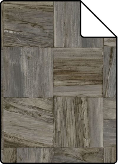 Proefstaal Origin Wallcoverings behang sloophout motief donkerbruin - 26,5 x 21 cm - 347519-S