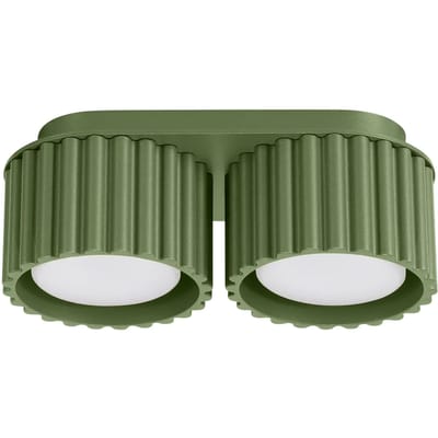 Sollux Lighting Plafondlamp Aura - Gx53 - olijfgroen - aluminium - 21x10x8cm