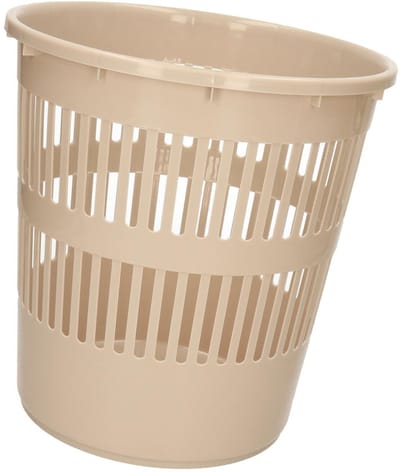 Plasticforte Afvalemmer - 10 Liter - 29 cm - kunststof - beige - kantoor en slaapkamer