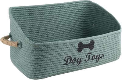 Trapezoidale Opbergmand voor Huisdieren - Geschikt voor Honden en Katten, Wasbaar Katoen, Inklapbaar en Handig voor Speelgoed en Puppybed - Groen