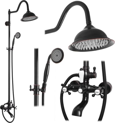Rea Bergamo Regendouche Zwart 150cm