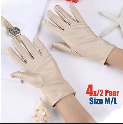 Vrouwelijke Katoenen Handschoenen Beige - Dames Handschoenen Rosegoud - Viscose Beschermende Handschoenen - Eczeemhandschoen - Jewelry Handschoen - Werk Handschoen - Beauty salon handschoenen - Veiligheid Handschoen Lichtgewicht Unisex Zacht MAAT M/L