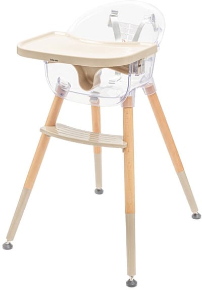 Baby Mix Ingrid houten kinderstoel beige 5-punts - Eetstoel