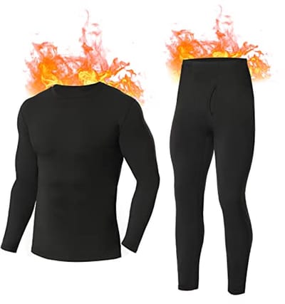 Heren Thermo Ondergoed - Warm en Licht Ondergoed met Fleece Voering voor de Winter