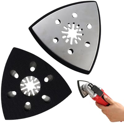 Set van 2 Driehoekige Schuurplaten 93mm voor Multitool - Schuren, Polijsten en Afwerken van Hout, Kunststof en Metaal
