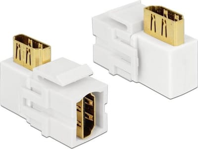 Keystone module HDMI (v) - HDMI (v) haaks - versie 2.0 (4K 60Hz) / wit
