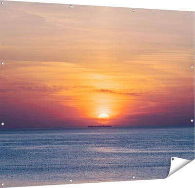 Gards Tuinposter Zonsondergang in de Noordzee - 150x120 cm - Tuindoek - Tuindecoratie - Wanddecoratie buiten - Tuinschilderij