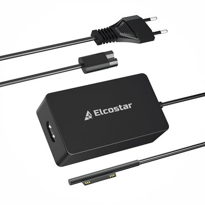Elcostar® 65W Adapter – geschikt voor Microsoft Surface – Snellader – 5V/15V – Hoogwaardige vervangende oplader – Compact & betrouwbaar – Inclusief kabel - laptop oplader - ac adapter