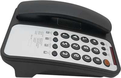 Vaste Telefoon - Grote Knop - Betrouwbaar Bellen - Eenvoudig in Gebruik - 20 x 12.5 cm - Zwart