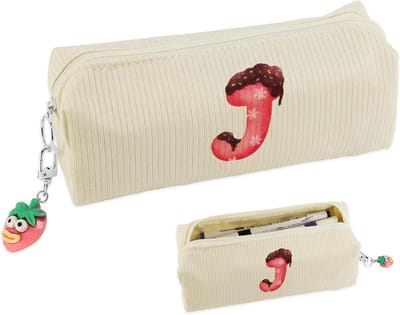Schattig Pennen Etui van Corduroy met Koord en Ritssluiting - Multifunctioneel Gebruik