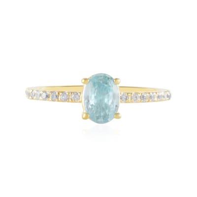 Cavill - Zilveren ring verguld - 0,92 ct Ratanakiri zirkoon ovaal briljant - 18 zirkonia's 0,268 ct - Elegante luxe ring 925 Sterling 4336RB
