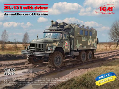ICM Modelbouwpakket Militaire voertuigen - 35019 ZiL-131 Truck van de strijdkrachten van Oekraïne met chauffeur Plastic - 1:35 - Modelbouw