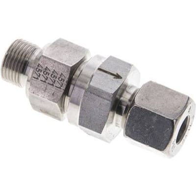 10S (M18x1.5) & G3/8'' Regeling-Uit RVS Terugslagklep Snijring Buitendraad 1-400 bar ISO 8434-1