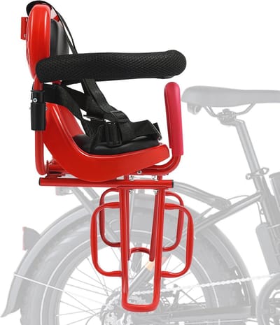 Achterzitje voor Kinderfietsen - Verwijderbaar Fietszitje met Rugleuning, Beugels, Armsteunen en Voetsteunen voor Kinderen van 6 Maanden tot 6 Jaar