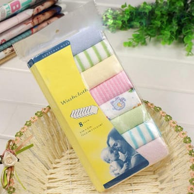 8-delige Baby Wasdoekjes Set, Zachte Absorberende Biologische Katoen Wasbaar Speekseldoekje Gezichtsdoekjes, Pasgeboren Bad Gezichtsdoek Willekeurige Kleur yellow