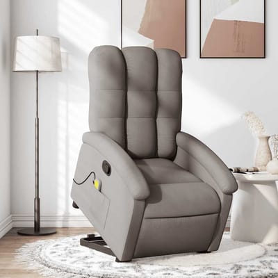 vidaXL - Sta-op-massagestoel - verstelbaar - stof - taupe