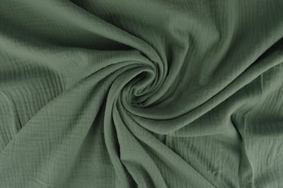 10 meter double gauze - Oud groen - 100% katoen
