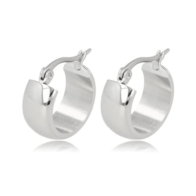 My Bendel - Brede Zilverkleurige Oorringen 16x8 Mm - Stralende Zilverkleurige Oorringen: Tijdloze Elegantie - met Luxe Cadeauverpakking | Sieraden Voor Dames