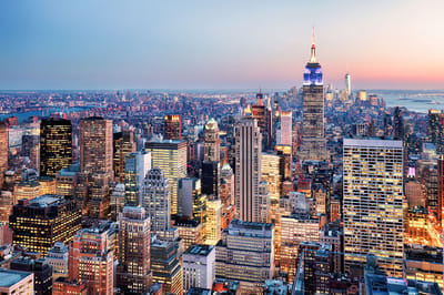 Glasschilderij Manhatten - met 3D reliëf 120x80cm