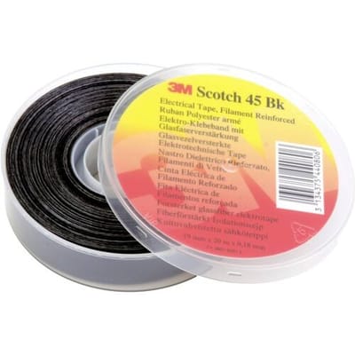 3M SCOTCH45BK-19X20 Polyester tape Zwart (l x b) 20 m x 19 mm 1 stuk(s)
