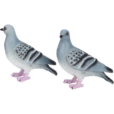 2pcs Jardin Simulation Animal Colombe de la Paix Figurine de Pelouse Balcon Décoration de Mariage Artisanat gray