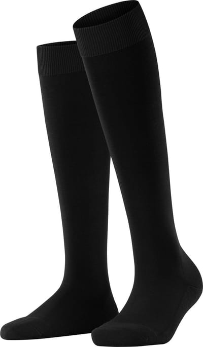 FALKE ClimaWool lang eenkleurig wol lyocell kniekousen dames zwart - maat 37-38