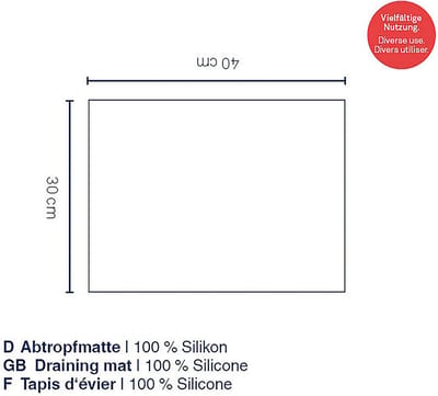 Kela Keuken - Rena Afdruipmat Siliconen 40x30 cm - Siliconen - Zwart -