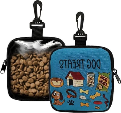 Snacktas voor honden - Huisdier traktatie - Hondentraining buiten - Snelle toegang - 10x10x2 cm - Zwart